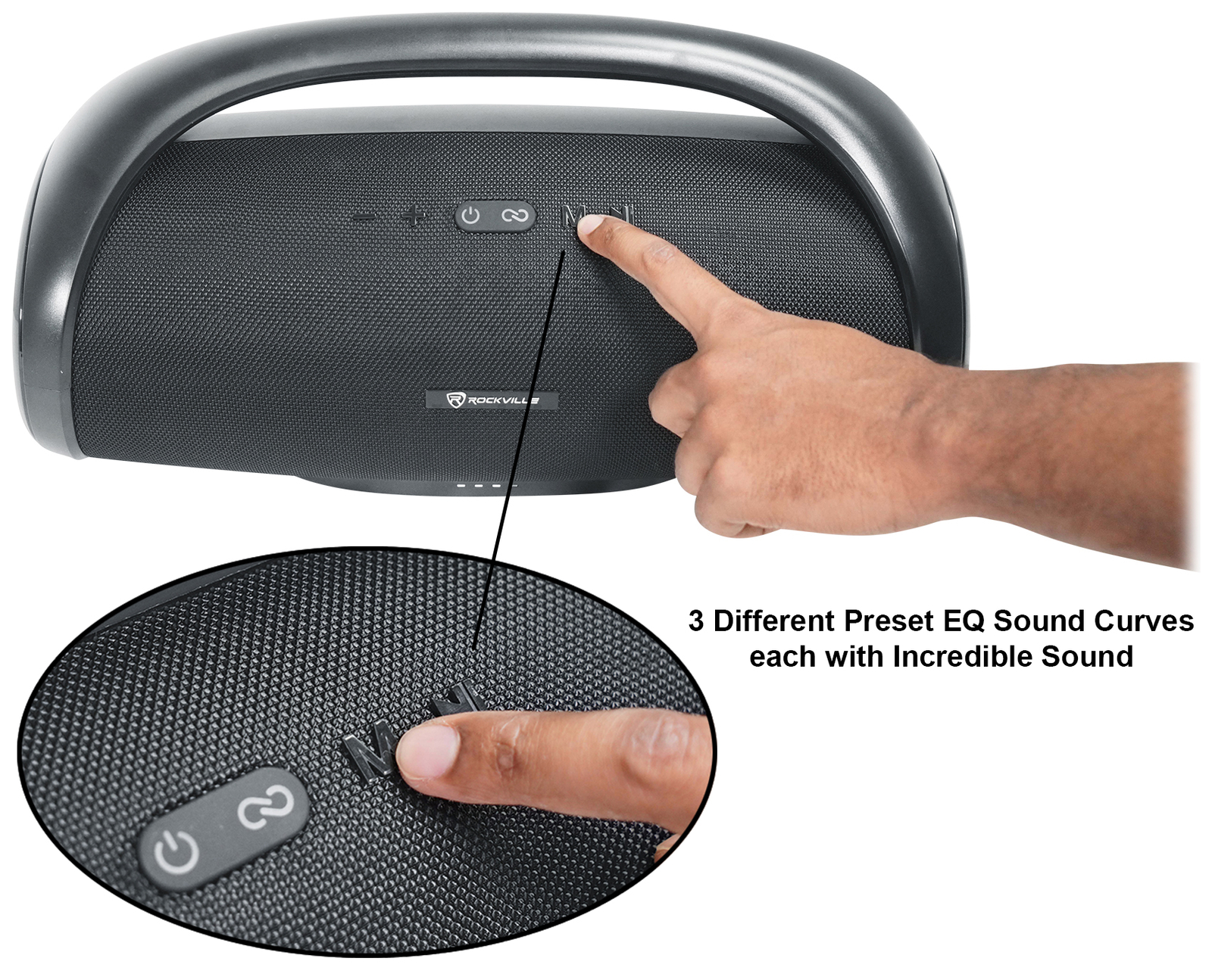 Rockville CANON-XXL Huge Portable Bluetooth Speaker w Booming Bass+Wireless Link - 6