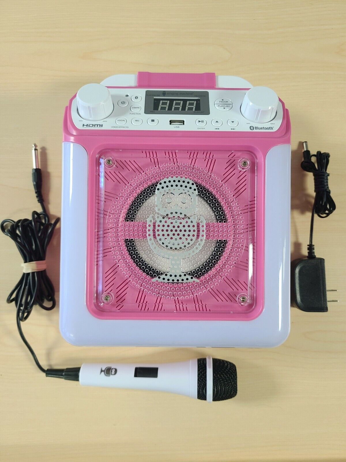 Singing Machine Pink Groove Mini Karaoke Disco Light Show Bluetooth Speaker - 1