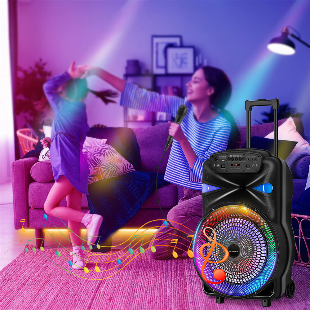 Portable 8''/15” Bluetooth Speaker Subwoofer Heavy Bass Party System Mic FM LOT - 10