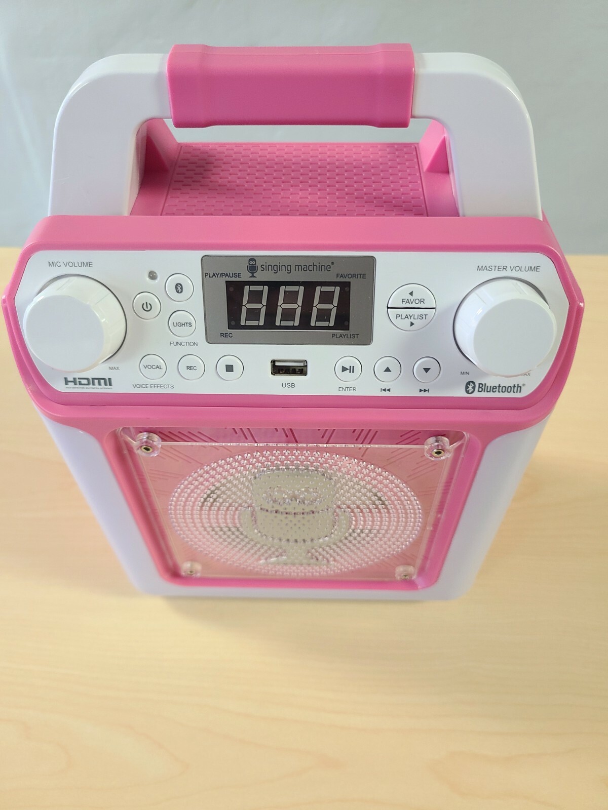 Singing Machine Pink Groove Mini Karaoke Disco Light Show Bluetooth Speaker - 3