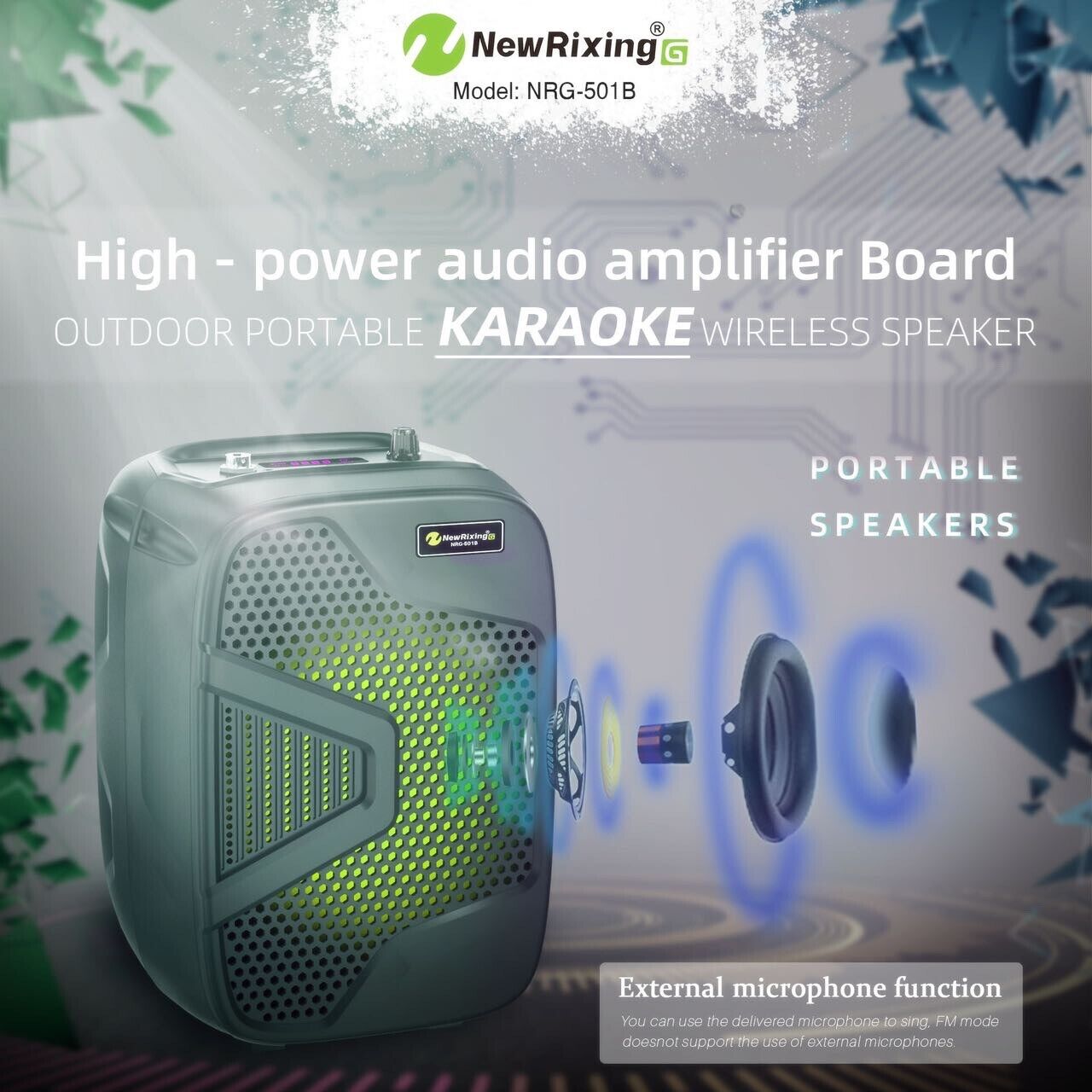 Portable Karaoke Machine Speaker with Microphone,Bluetooth 5.0, Wireless Speaker - 4