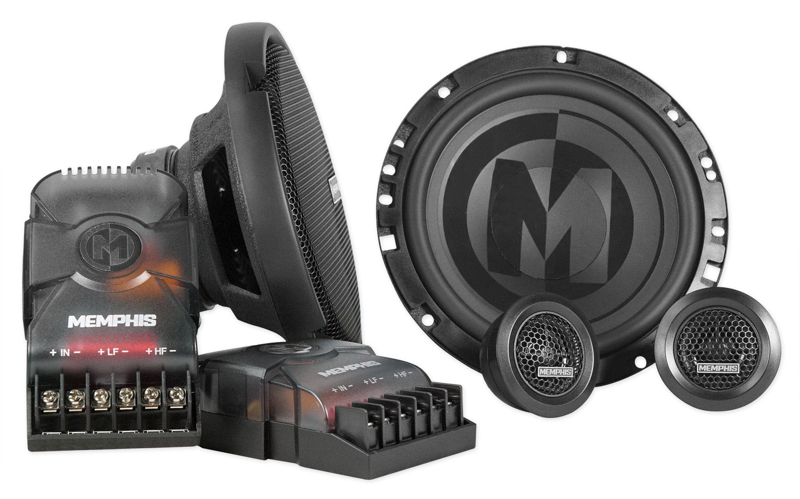 Memphis Audio PRX60C 6.5" 100w Component Car Speakers+Home Bluetooth Speaker - 1