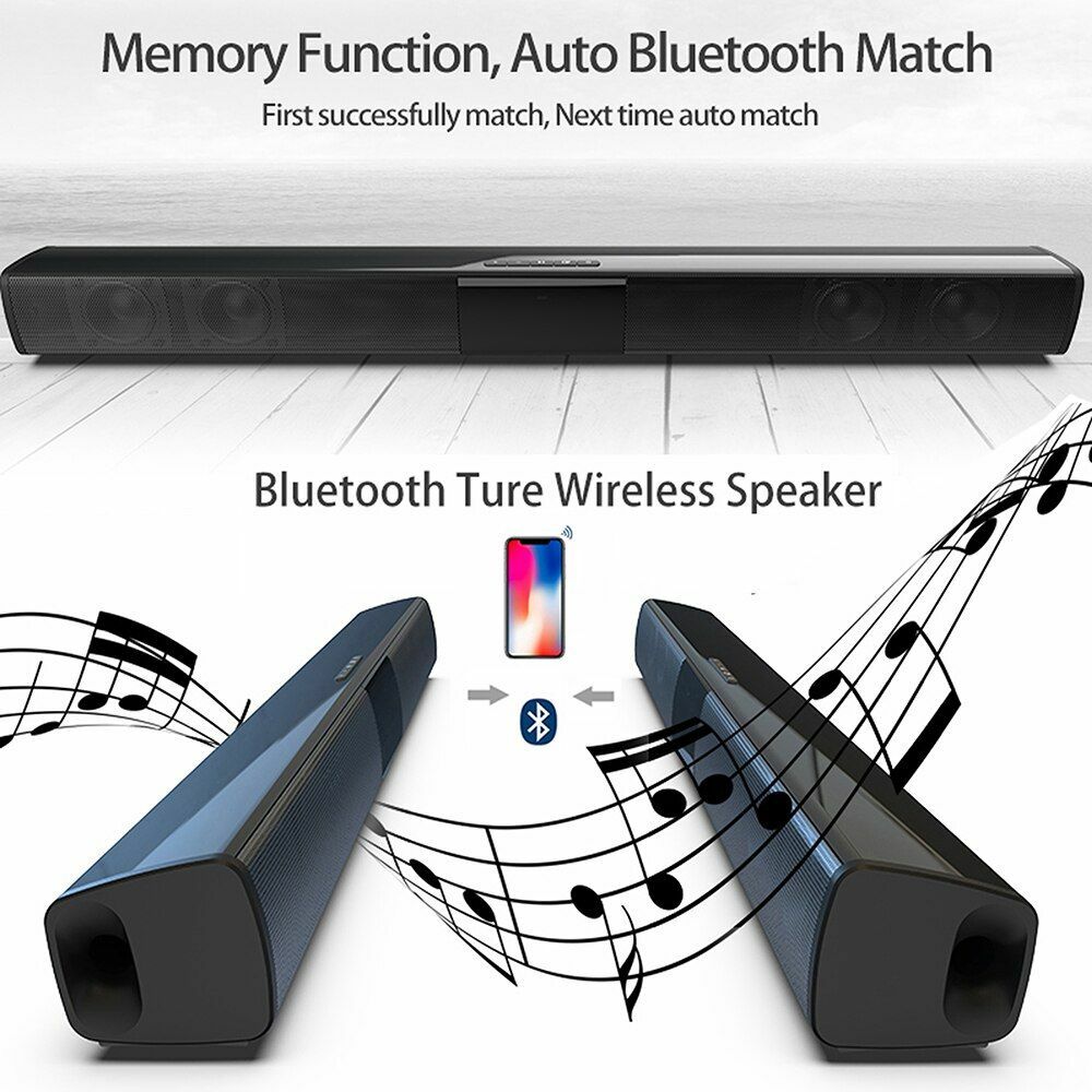 20w Sound Bar Tv Wired Wireless Bluetooth Speaker Home Surround For Tv Pc Home - 1