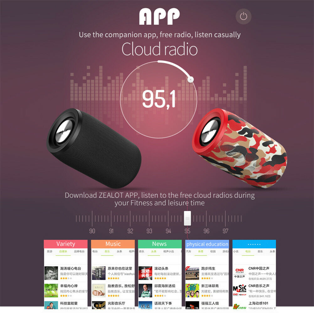 Portable Bluetooth Speaker Wireless Loud Speakers Memory Card USB AUX Slots - 9
