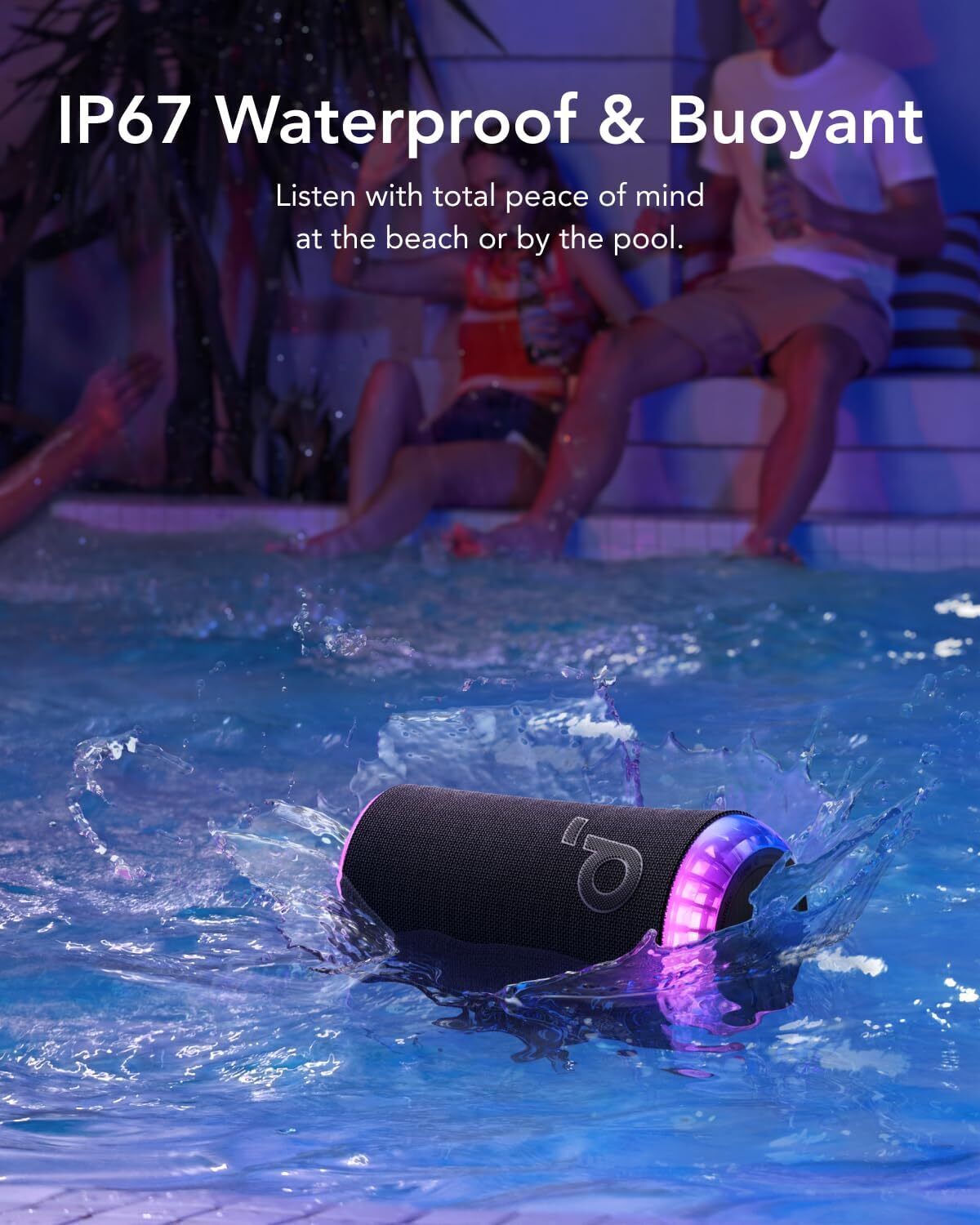 Soundcore Glow Portable Bluetooth Speaker Synchronized Radiant Light IPX7|Refurb - 6