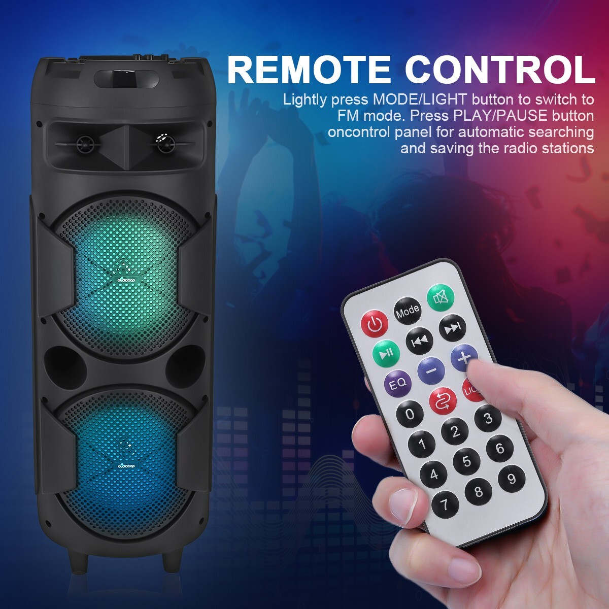 Party Portable Wireless Bluetooth Speaker Bass Sound Subwoofer with Microphone - 5