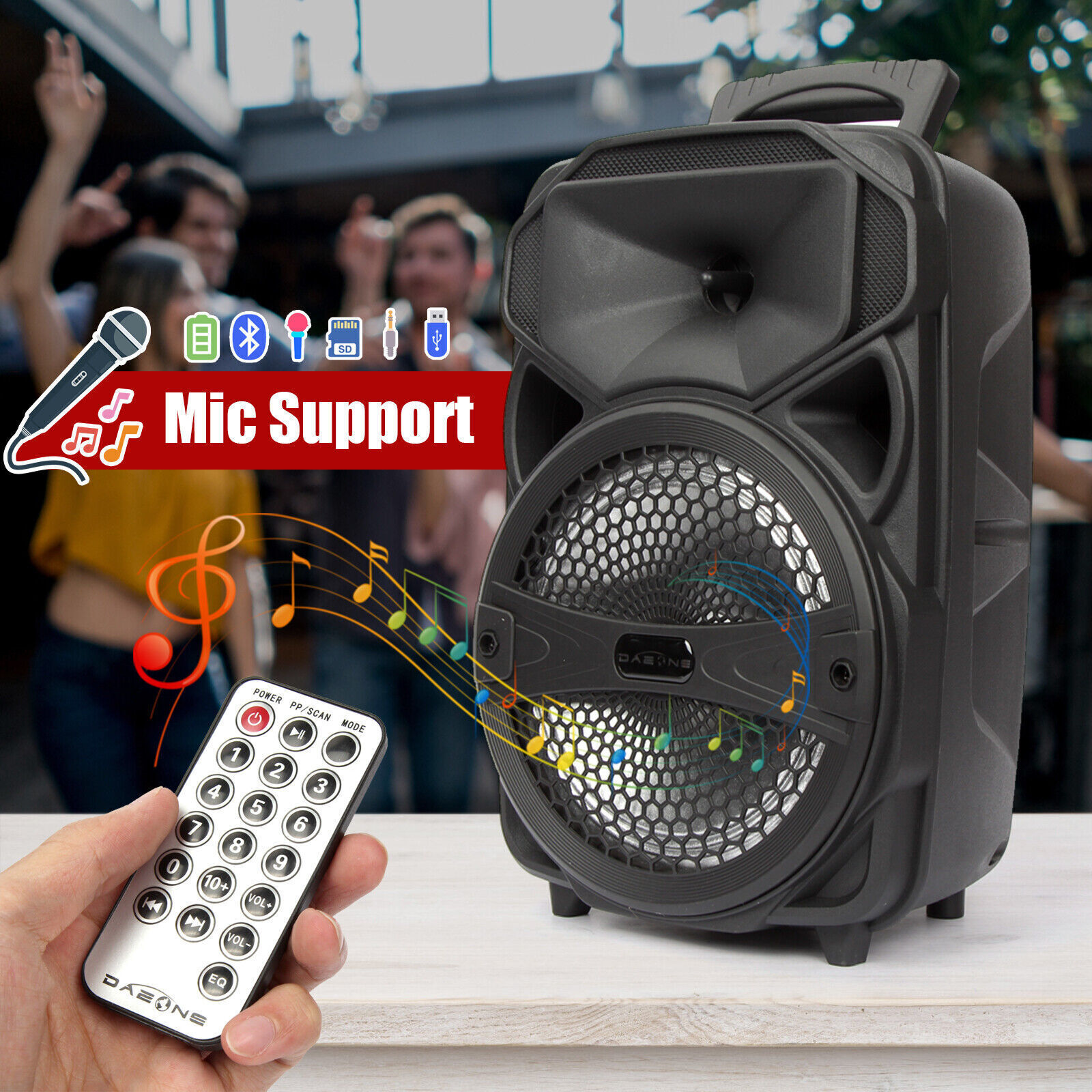5000W Portable Bluetooth Speaker Subwoofer Heavy Bass Sound System Party + Mic - 13