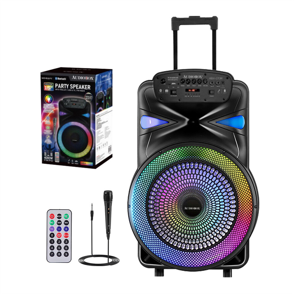 Portable 8''/15” Bluetooth Speaker Subwoofer Heavy Bass Party System Mic FM LOT - 9