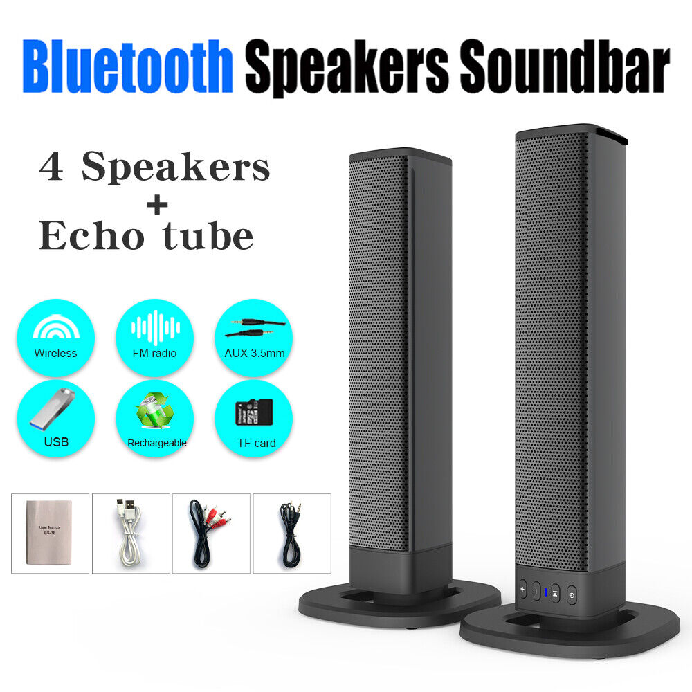 Bluetooth Soundbar TV Home Speaker System Wireless Subwoofer 3D Surround Sound