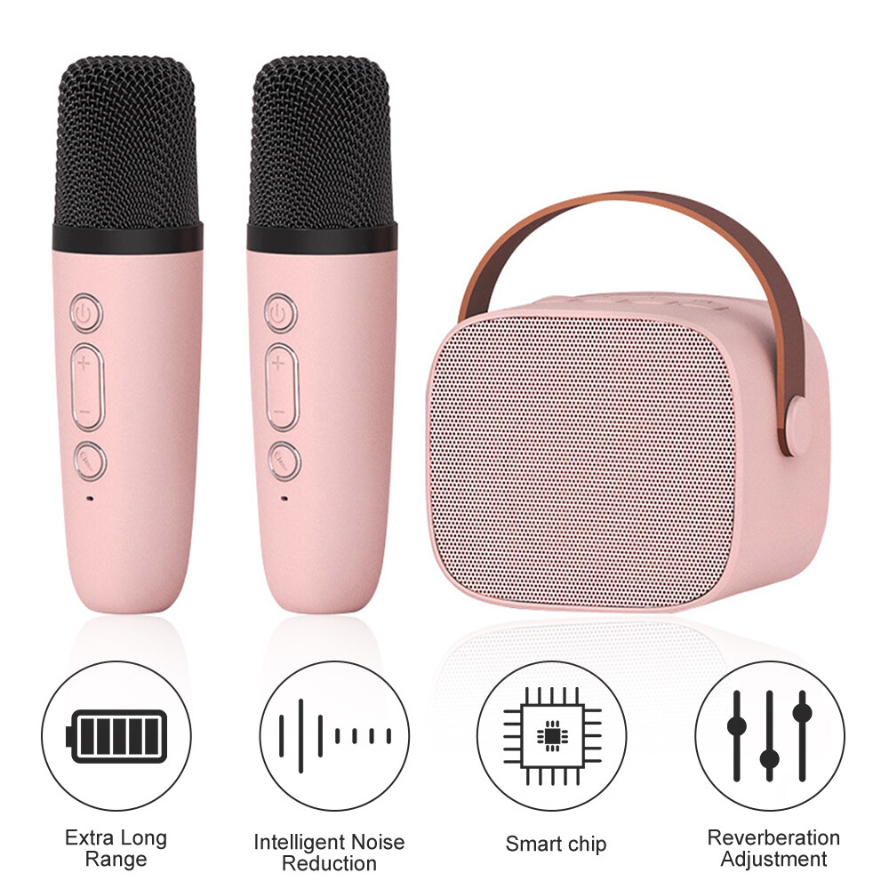 Mini Karaoke Speaker Portable Bluetooth Machine Wireless Microphone Kids