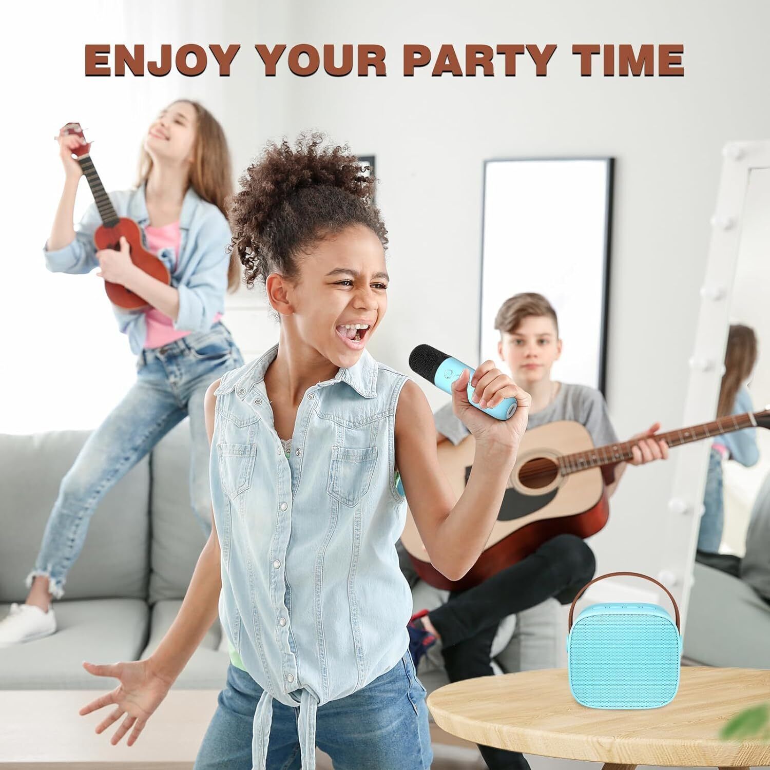 Mini Karaoke Machine for Adult and Kid Portable Handheld Bluetooth Speaker w/Mic - 10