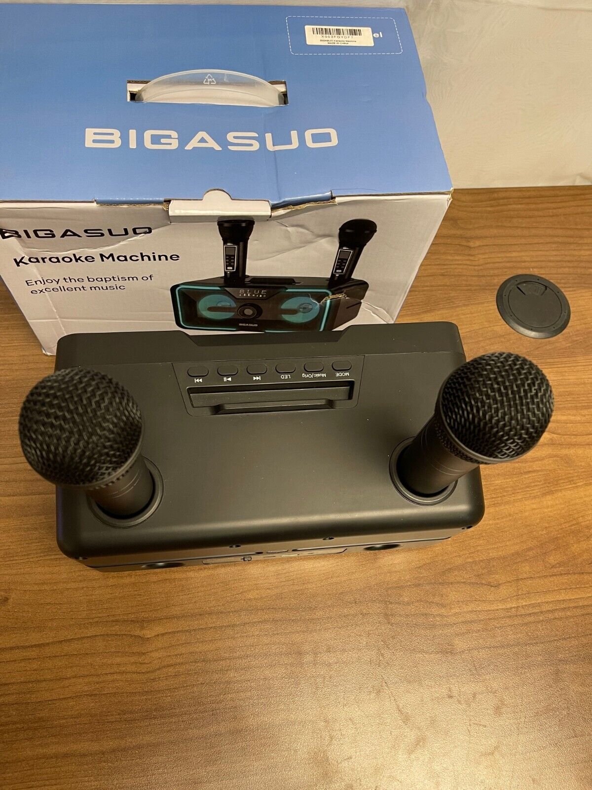 Bigasuo KA215 Black Portable Karaoke Machine With 2 UHF Wireless Microphones - 4