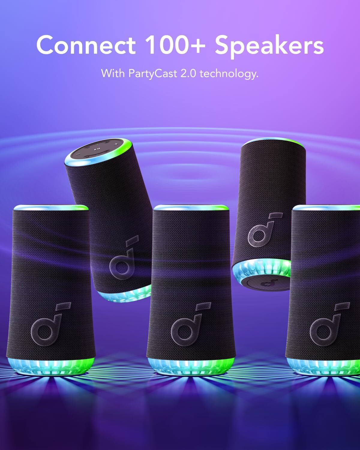 Soundcore Glow Portable Bluetooth Speaker Synchronized Radiant Light IPX7|Refurb - 4