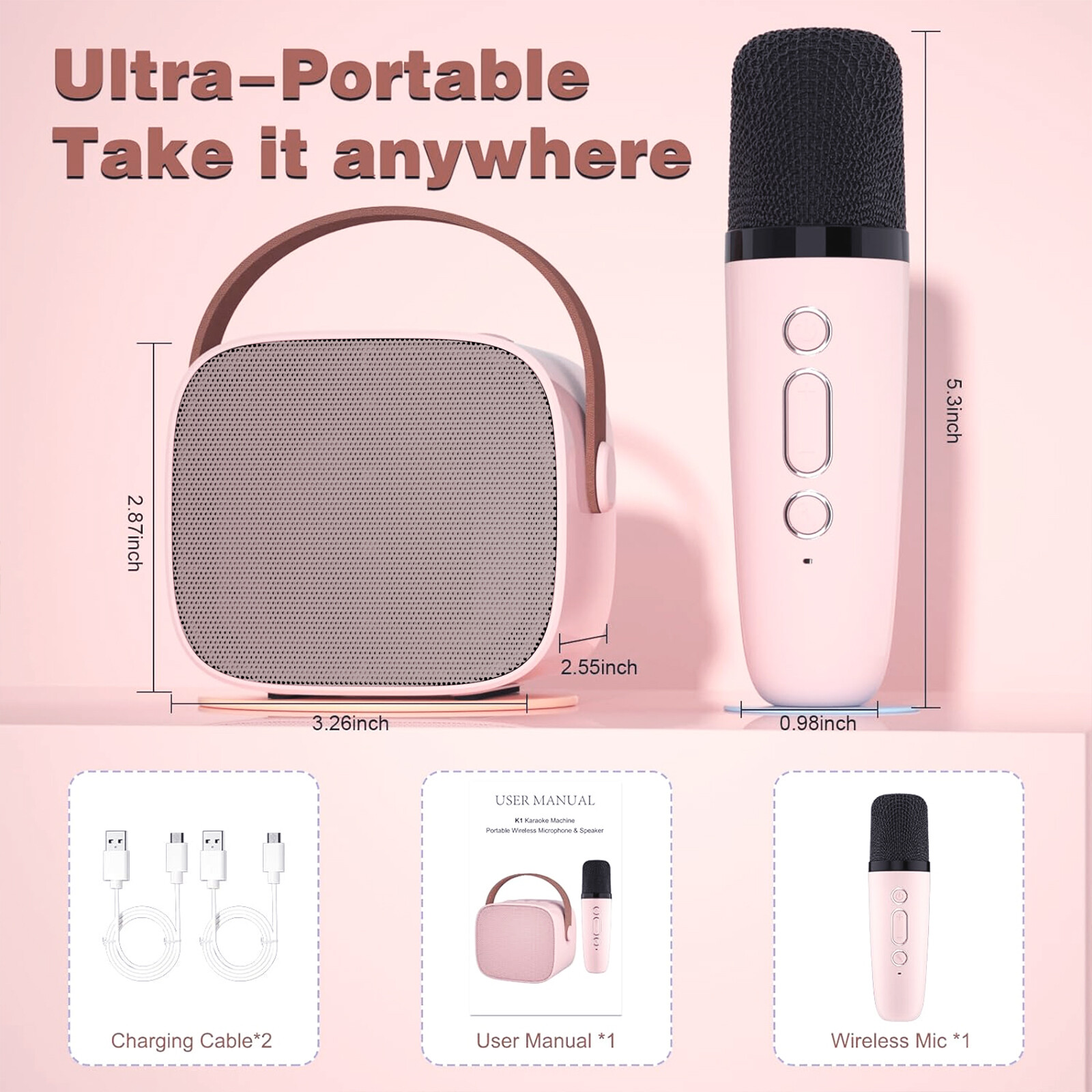 Mini Karaoke Machine for Kids Portable Karaoke Machine with Bluetooth Speaker - 5