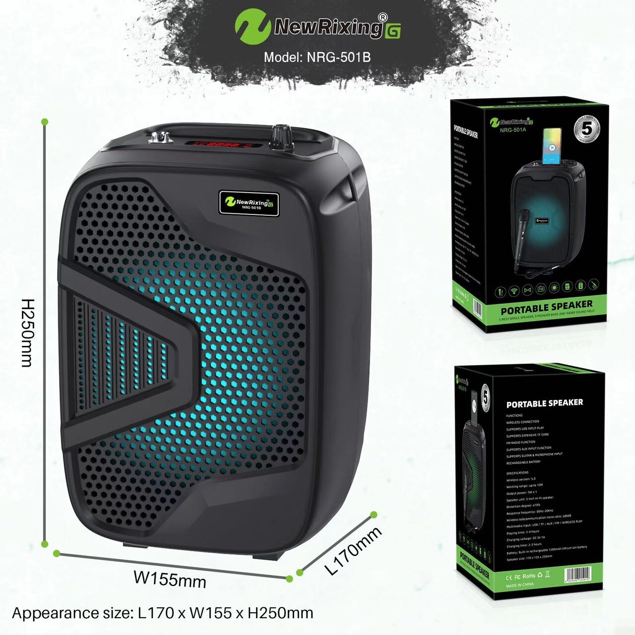 Portable Karaoke Machine Speaker with Microphone,Bluetooth 5.0, Wireless Speaker - 1