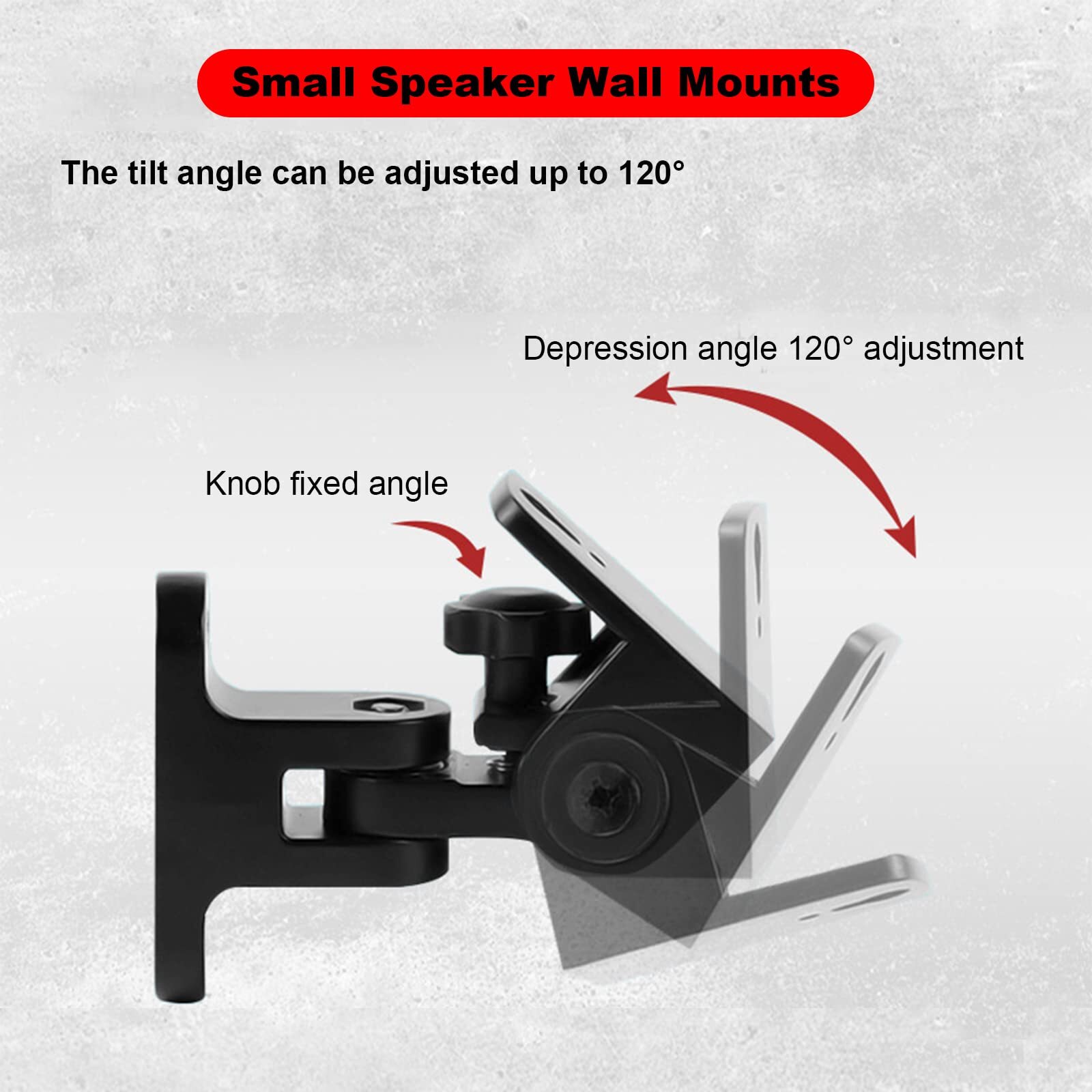 BS-218pro Universal Speaker Wall Mount for Small Speakers ,Vertical 120°, Hor... - 3