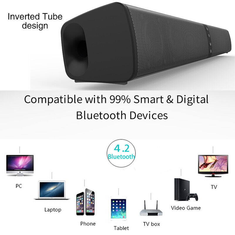 Bluetooth 5.0 Home TV Sound Bar Speaker System Wireless Subwoofer 3D Surround US - 18