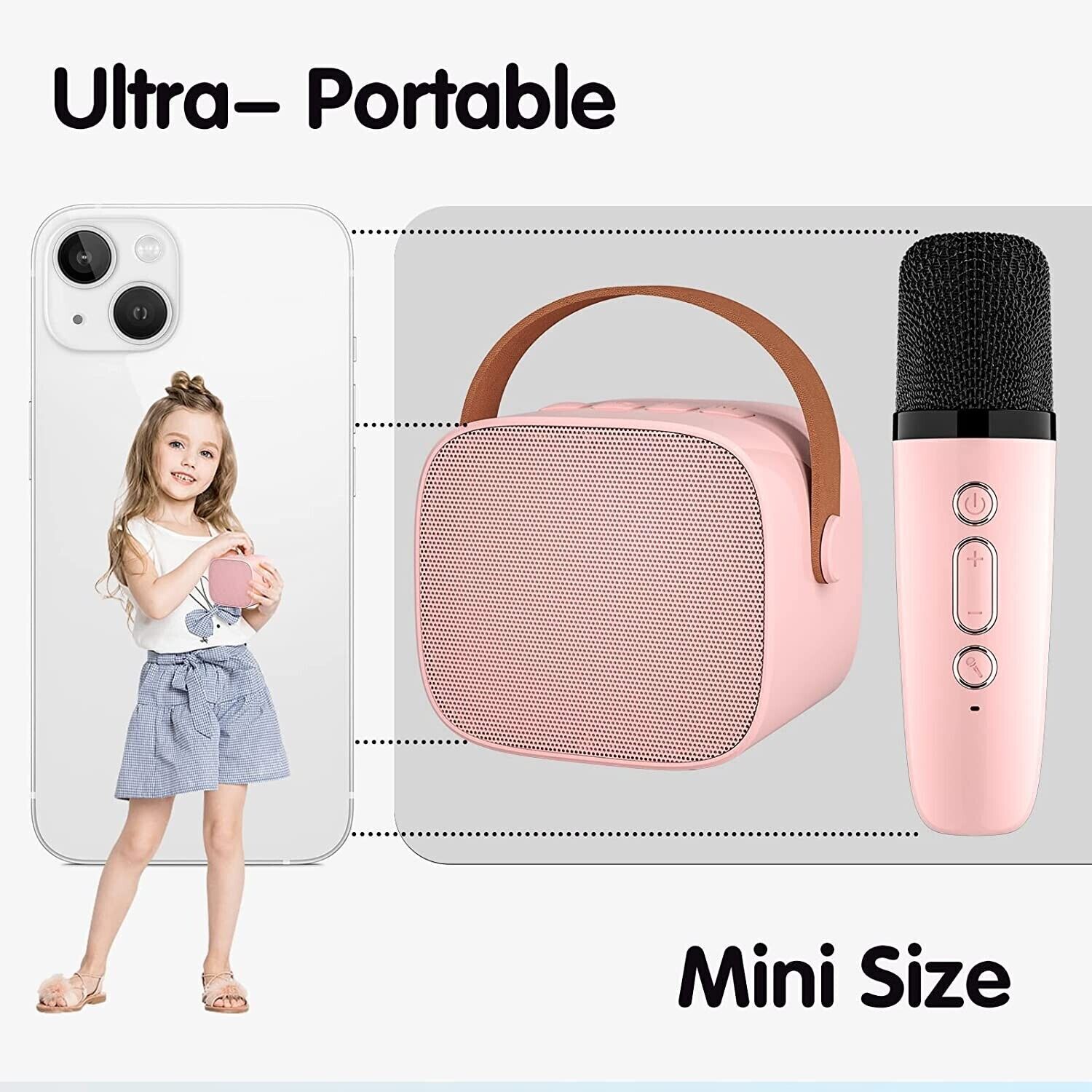 Mini Karaoke Machine for Adult and Kid Portable Handheld Bluetooth Speaker w/Mic - 5
