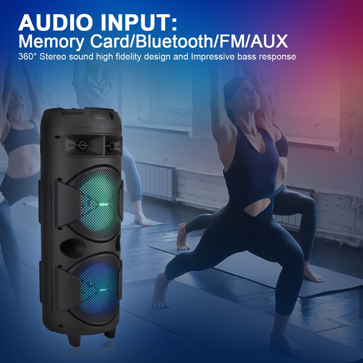 Party Portable Wireless Bluetooth Speaker Bass Sound Subwoofer with Microphone - 9
