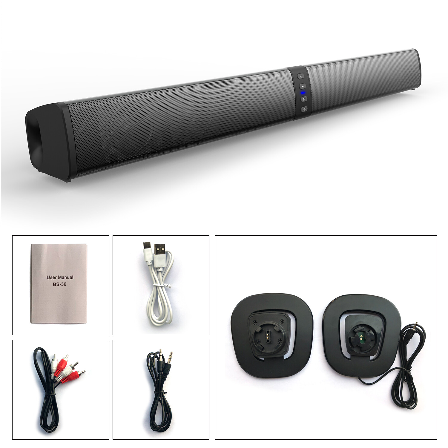 Bluetooth Soundbar TV Home Speaker System Wireless Subwoofer 3D Surround Sound - 11