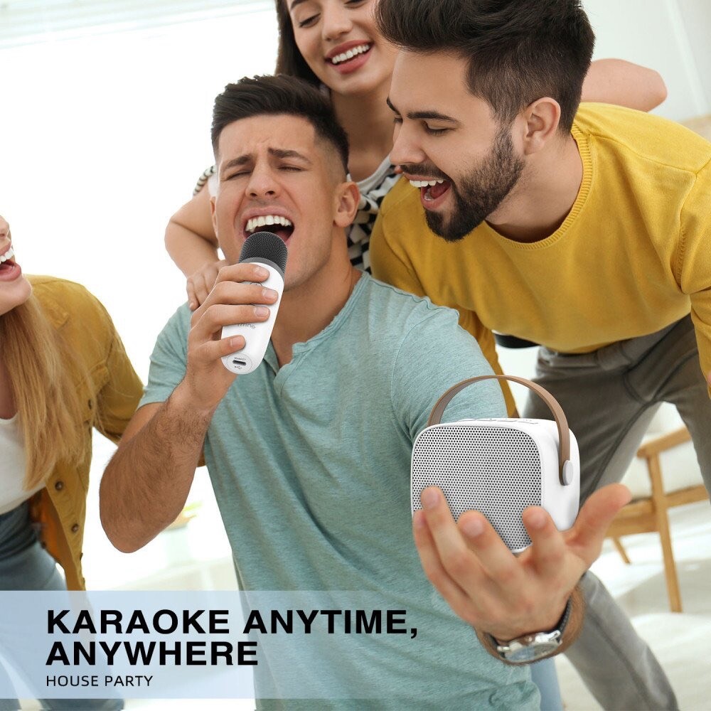 Bluetooth Speaker with Microphone Portable Karaoke Wireless Karaoke Black - 2