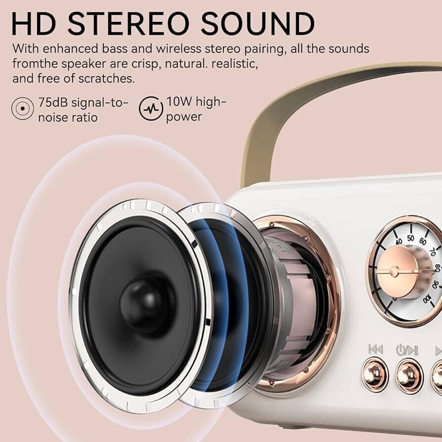 Portable Bluetooth Karaoke Speaker with Microphone Home Handheld Speaker Machine - 3