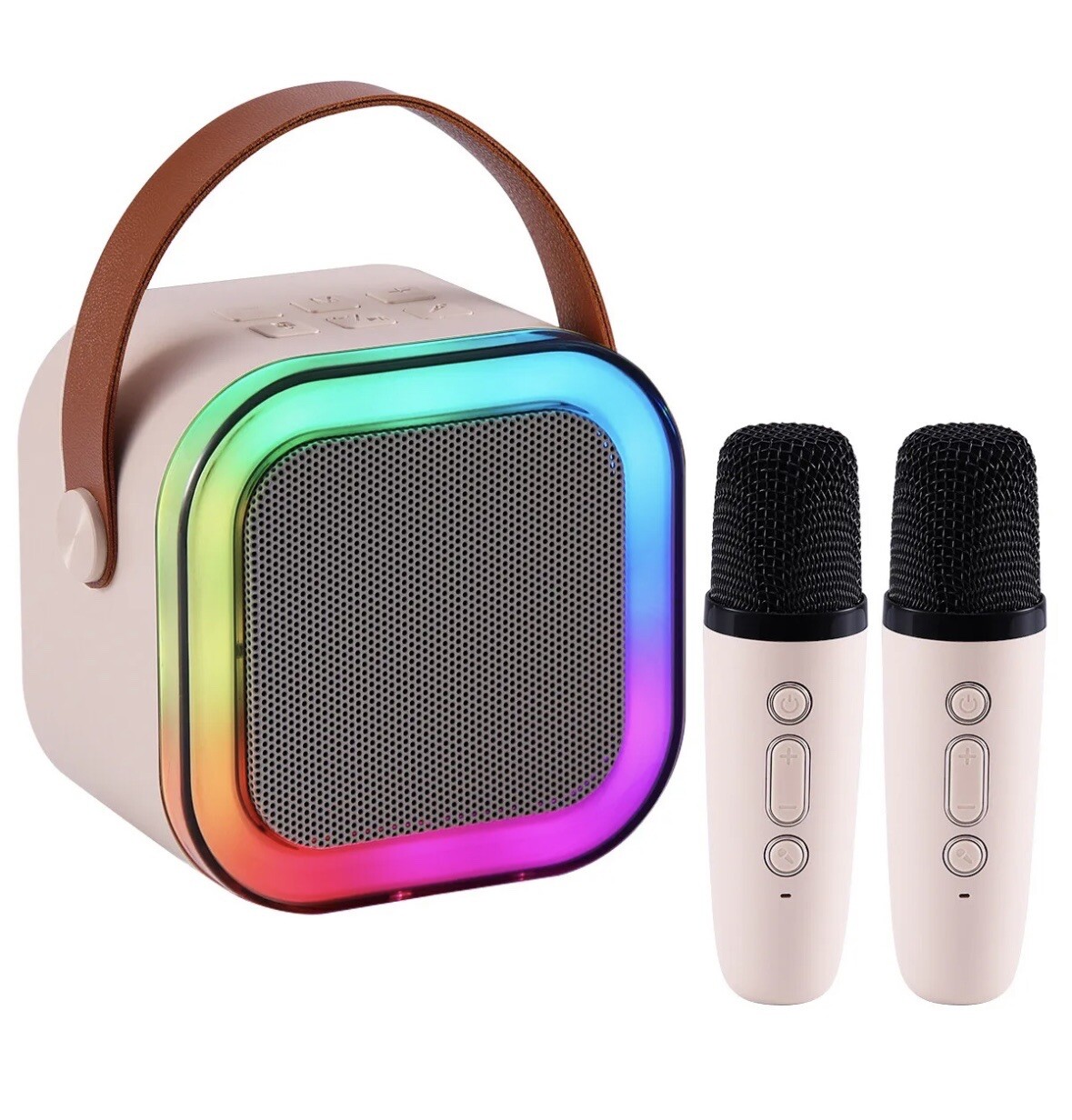 Mini Karaoke Machine for Kids & Adults Portable Speaker - 2 Wireless Mphone PINK - 7