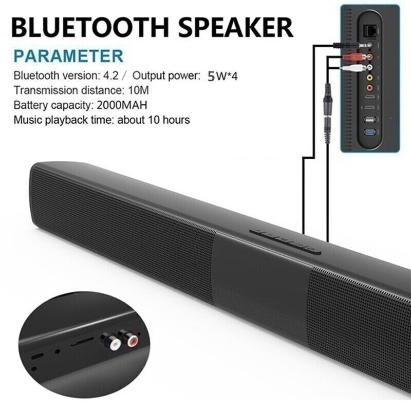 Bluetooth Wireless Powerful TV Sound Bar Home Theater Subwoofer Soundbar Remote - 4
