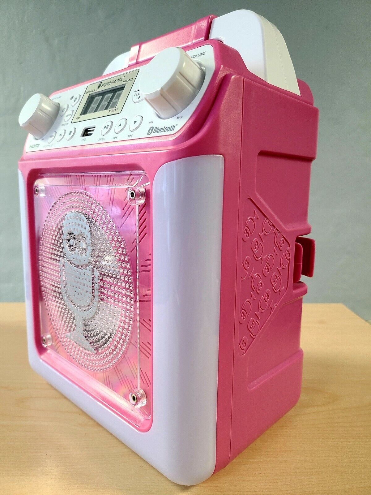 Singing Machine Pink Groove Mini Karaoke Disco Light Show Bluetooth Speaker - 11
