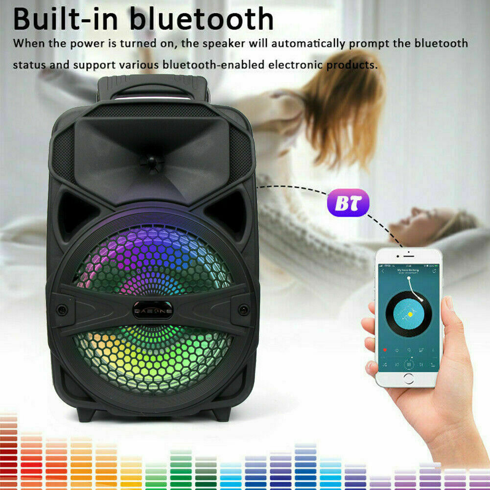 5000W Portable Bluetooth Speaker Subwoofer Heavy Bass Sound System Party + Mic - 14