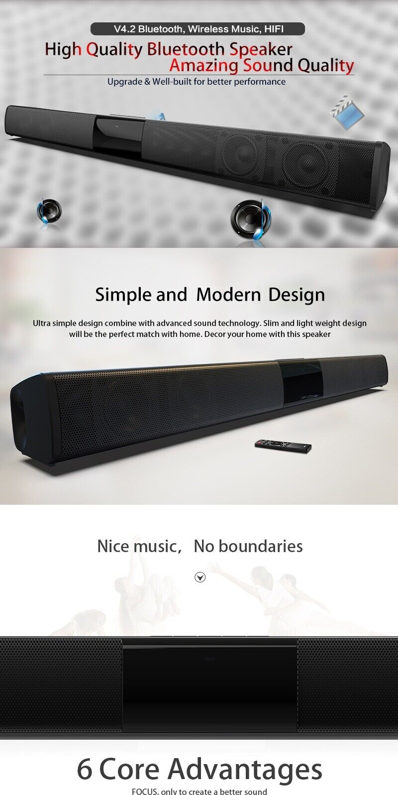 TV Speaker Bluetooth Speakers for Computer 2.1 Soundbar Subwoofer Bass Stereo - 14