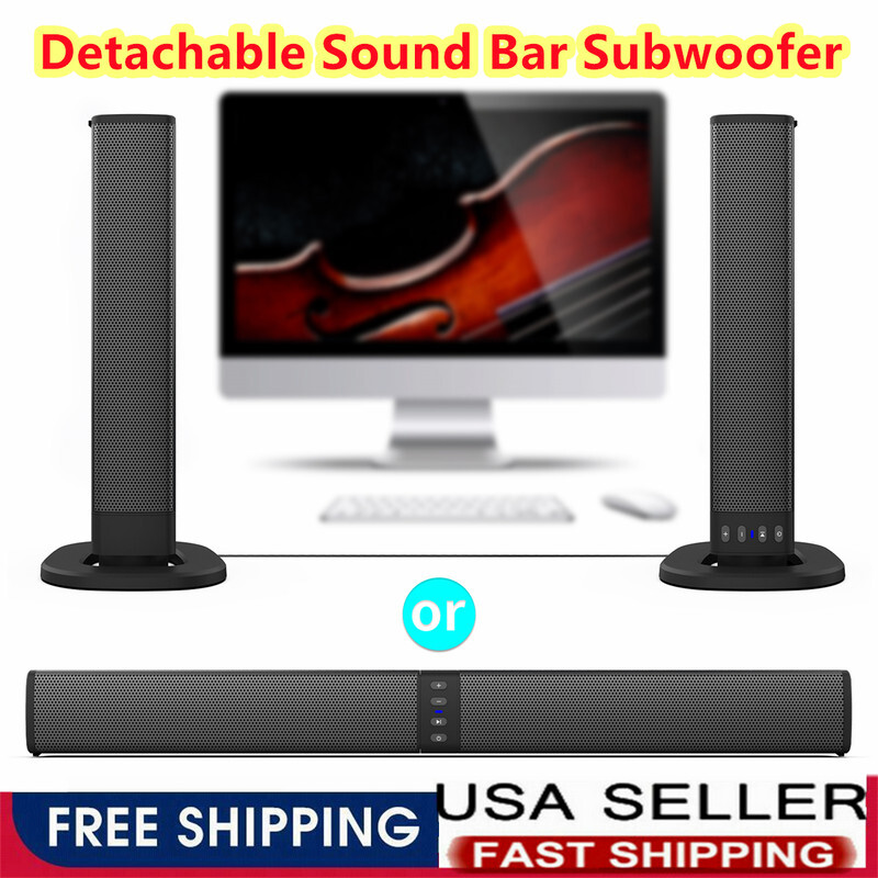 Bluetooth 5.0 Home TV Sound Bar Speaker System Wireless Subwoofer 3D Surround US - 23