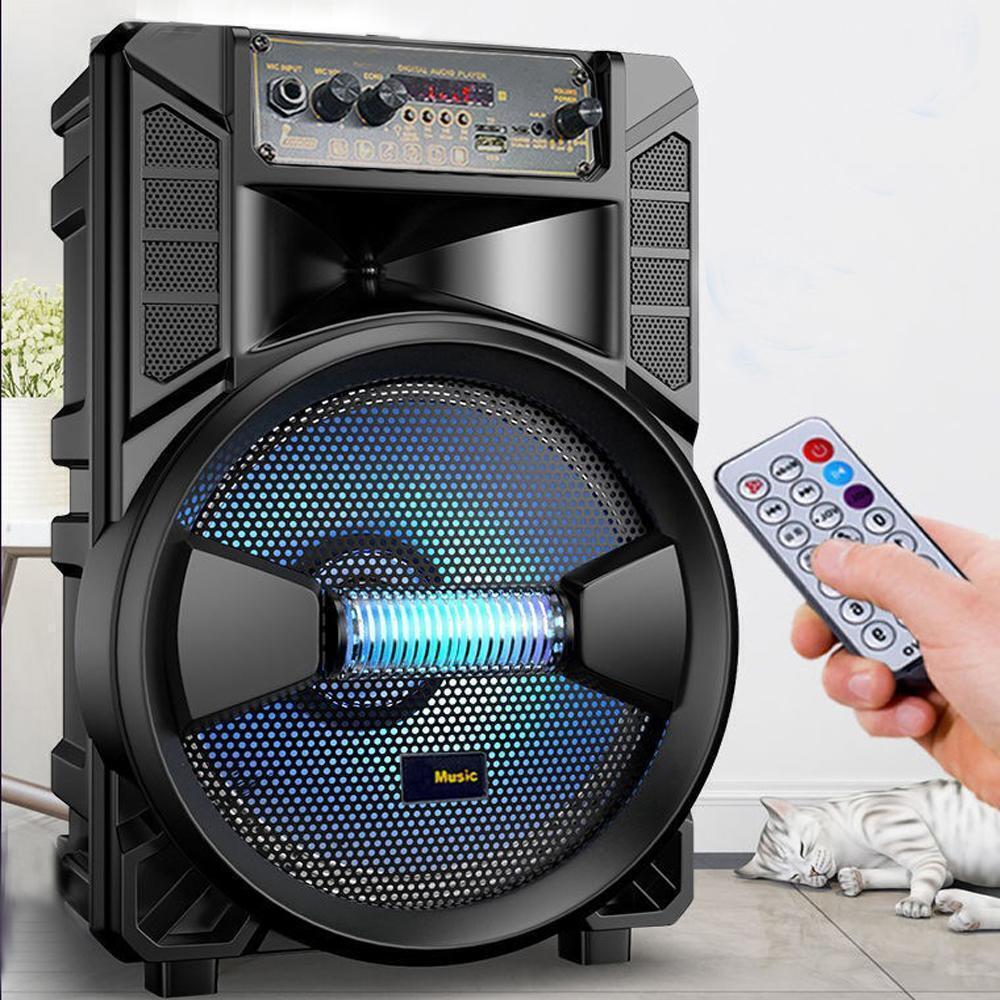 8'' Wireless Bluetooth Speaker USB FM Radio Portable Subwoofer System Remote Mic - 8
