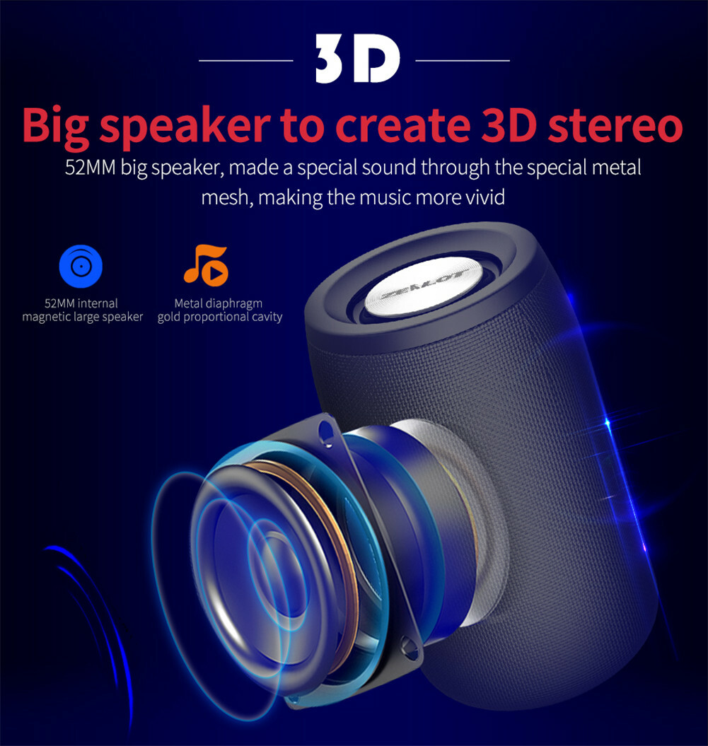 Portable Bluetooth Speaker Wireless Loud Speakers Memory Card USB AUX Slots - 7