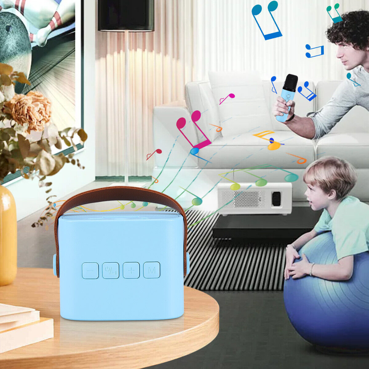 Mini BT Karaoke Machine With Wireless Microphone Portable Loud Speaker for Kids - 9