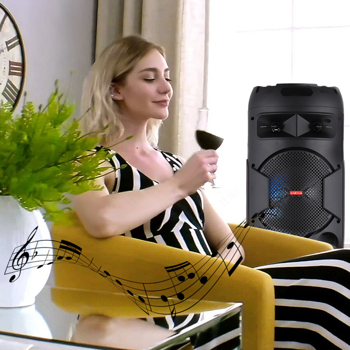 5000W Portable Bluetooth Speaker Subwoofer Heavy Bass Sound System Party + Mic - 34