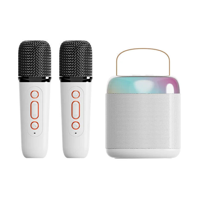 Mini Portable Karaoke Box Bluetooth Speaker with Dual Microphone Kids Xmas Gift - 5