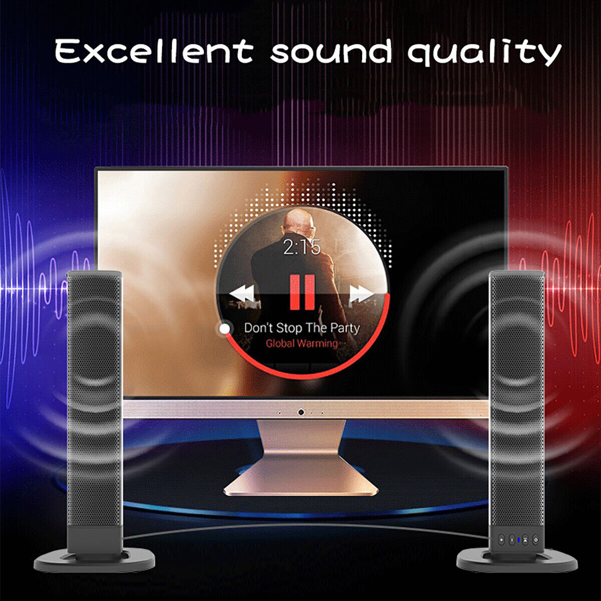 2 in 1 Separable Sound Bars 4 Speaker System Wireless TV Speaker Subwoofer BT - 17