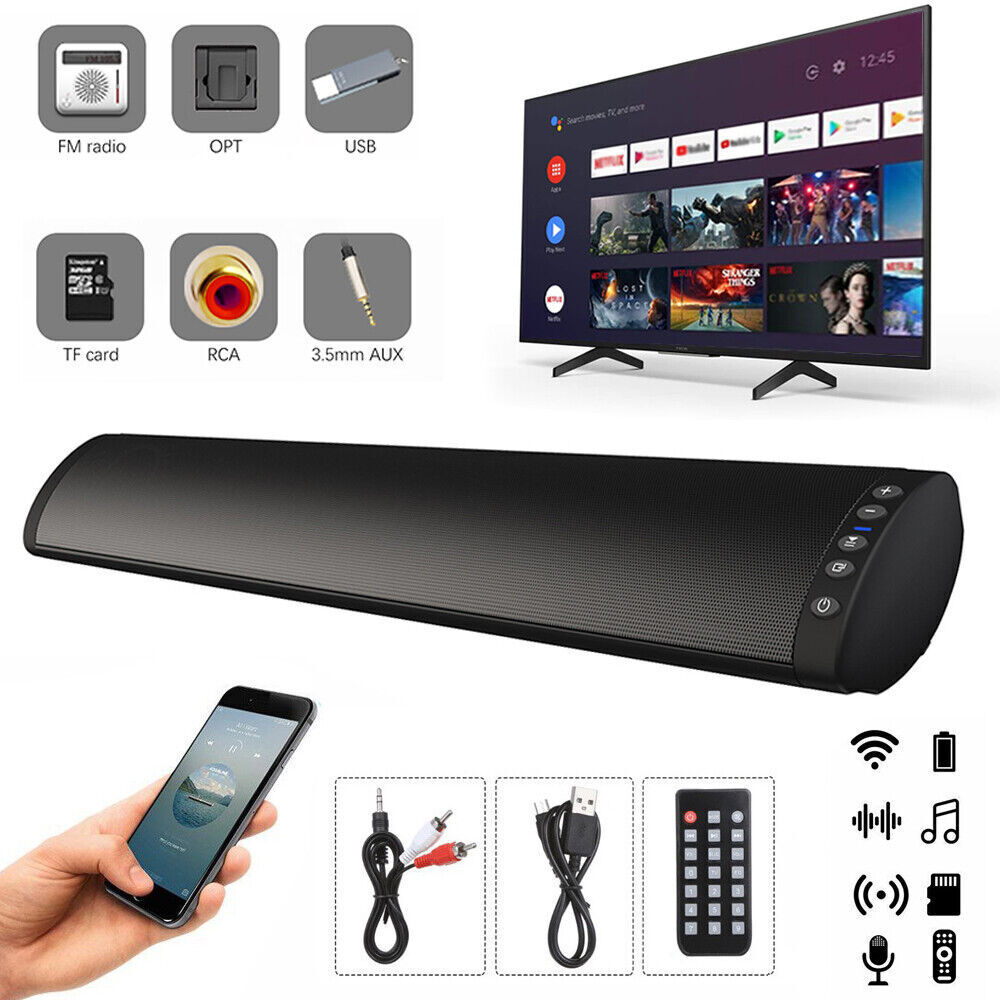 Surround Sound Bar Bluetooth Speaker System Wireless Subwoofer TV Home Theater - 9