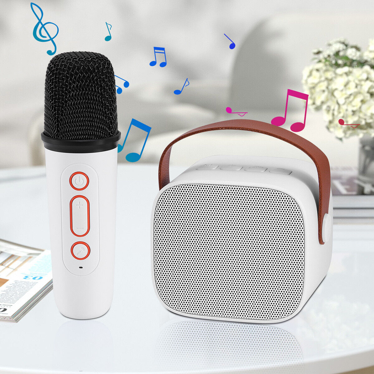 Mini Karaoke Machine for Kids Portable Bluetooth Speaker W/ Wireless Microphone - 20