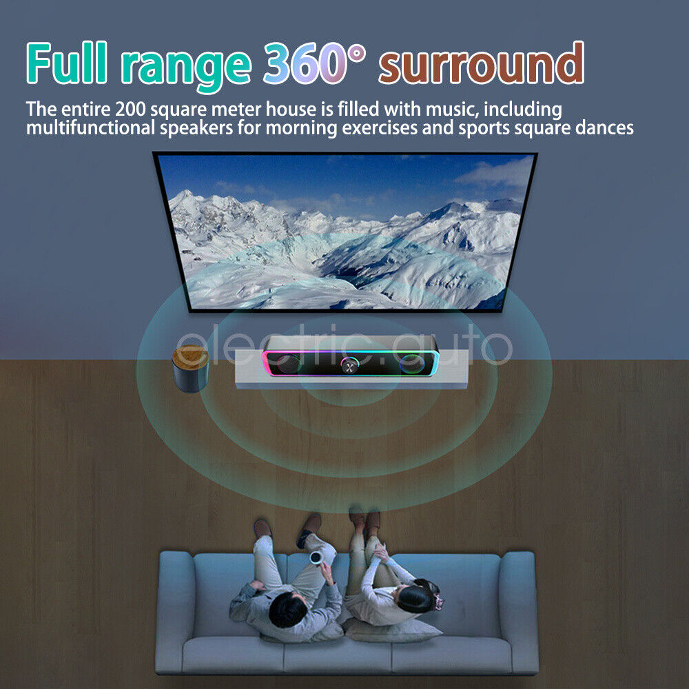 US Bluetooth 5.0 Home TV Sound Bar Speaker System Wireless Subwoofer 3D Surround - 6