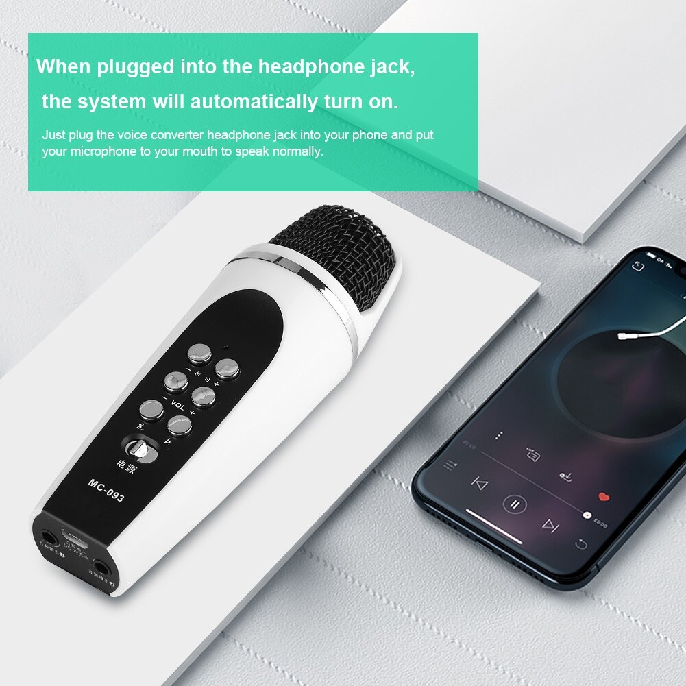 Wireless Audio Voice Changer Karaoke Microphone 3.5mm USB For Smart Phone Laptop - 3