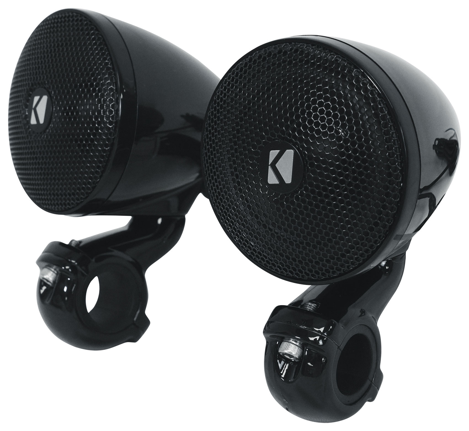 (2) Kicker 47PSMB34 3" PSM Motorcycle/ATV Handlebar Speakers + Bluetooth Speaker - 1