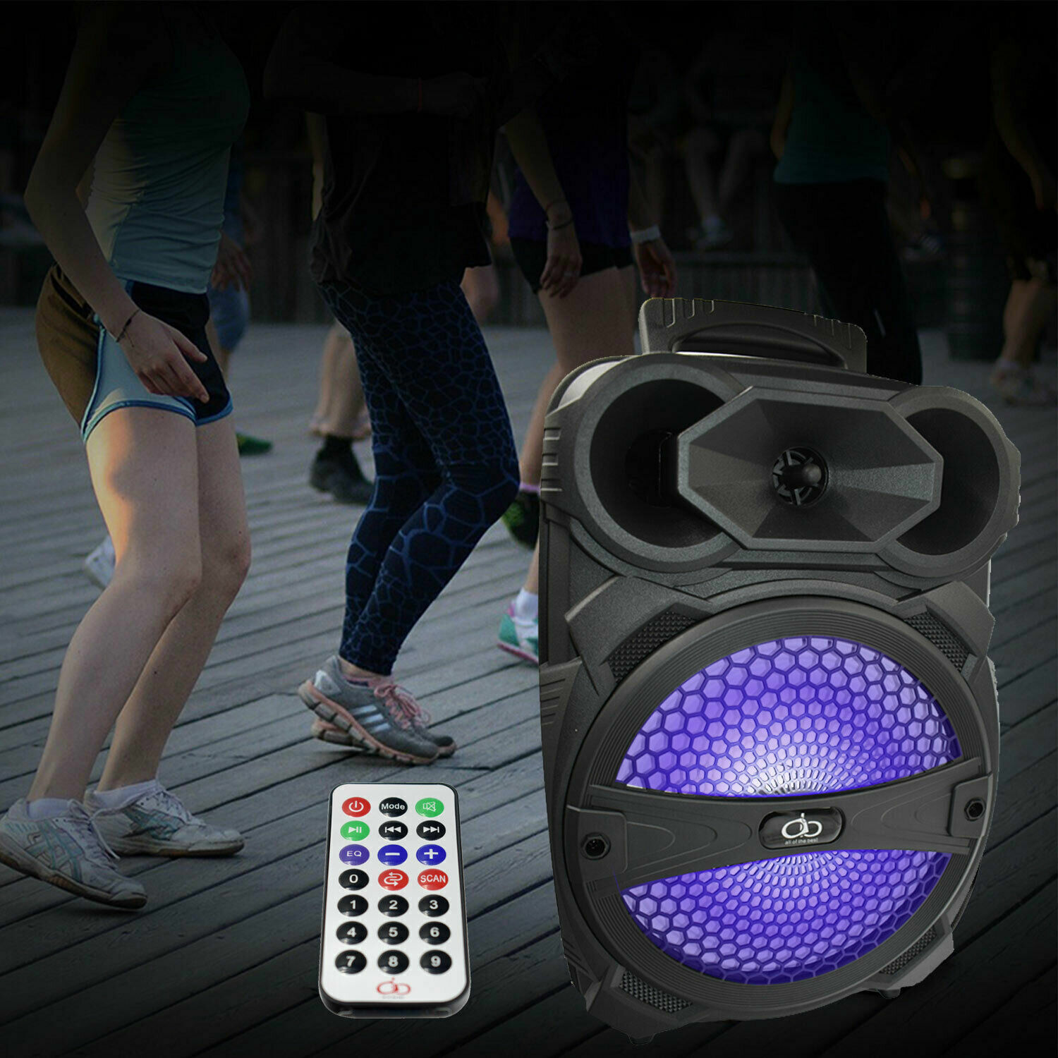 1000W Portable Bluetooth Speaker Karaoke Party Sound System FM LED Lights w/mic - 10