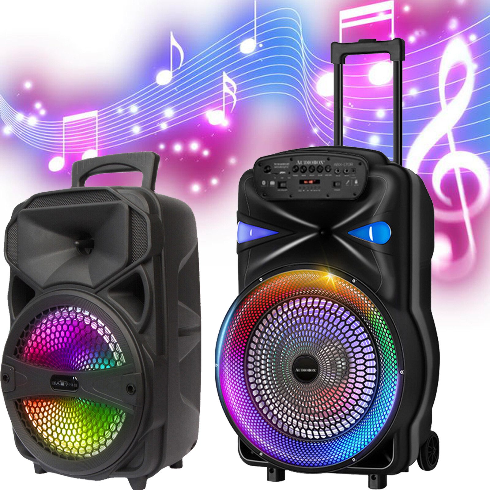 Portable 8''/15” Bluetooth Speaker Subwoofer Heavy Bass Party System Mic FM LOT