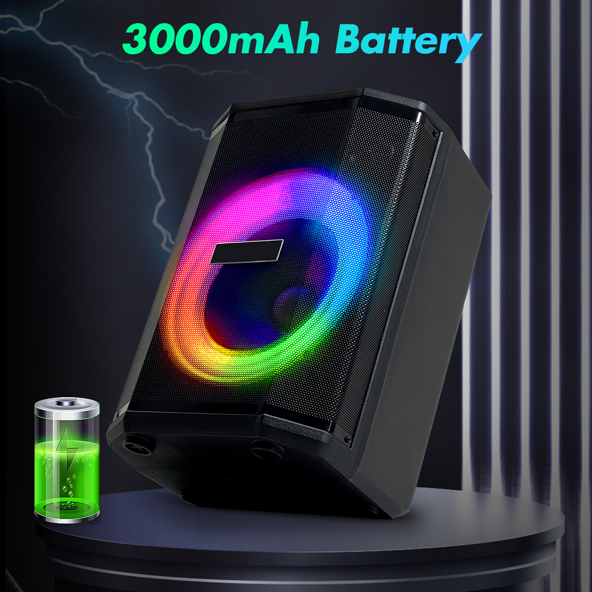 8'' 2400W Portable Bluetooth Speaker Loud & Crisp Sound with Tiltable Function - 2