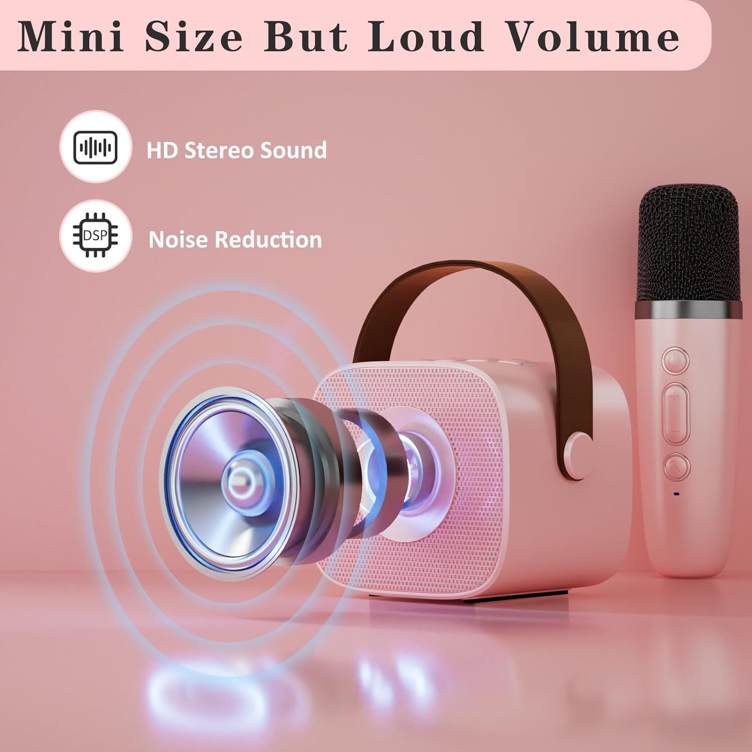 Mini Karaoke Machine for Adult and Kid Portable Handheld Bluetooth Speaker w/Mic - 3