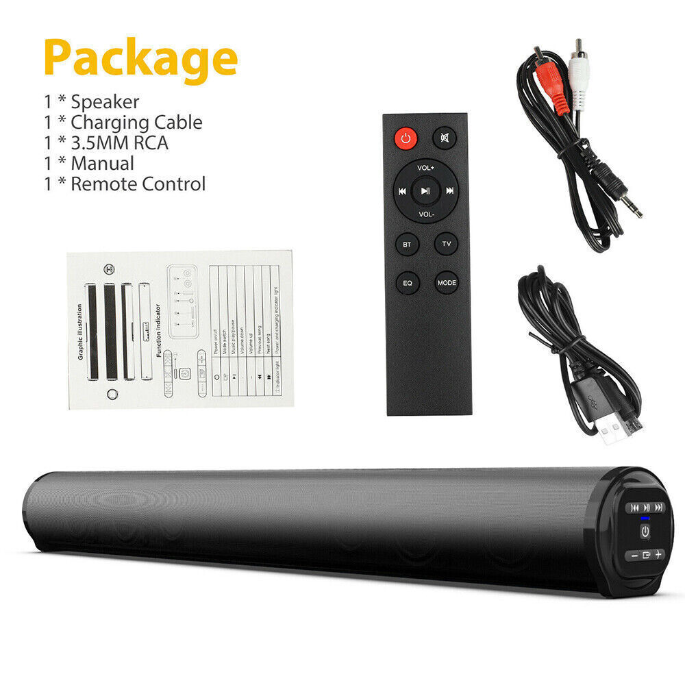 Surround Sound Bar Bluetooth Speaker System Wireless Subwoofer TV Home Theater - 8