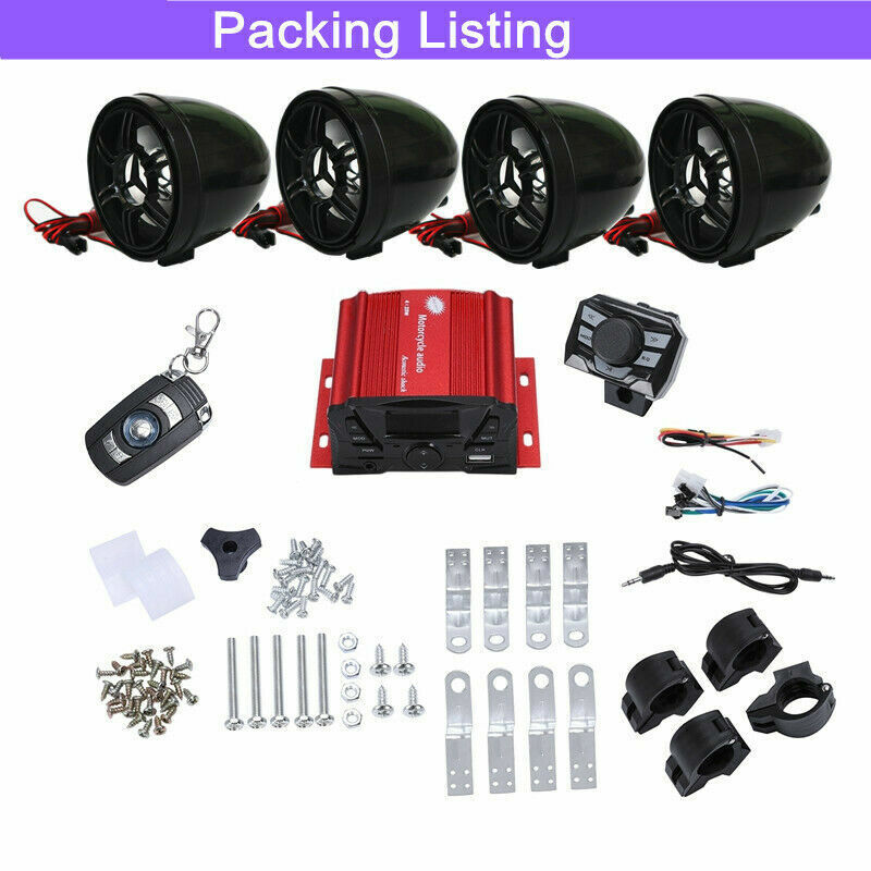 Golf Car Cart MP3/Bluetooth Player Speaker FM Radio AMP Stereo WRemote Control - 9
