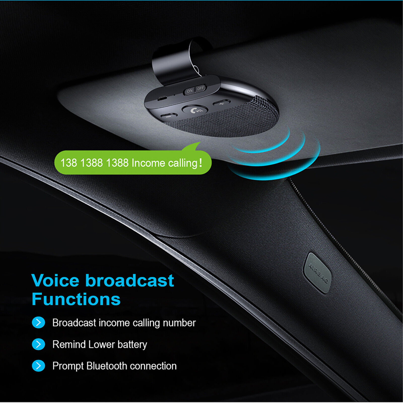 Sun Visor SP11 Car Bluetooth Speaker Car Speakerphone Hands-Free Wireless Phone - 3